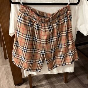 Burberry Tan Plaid Men's Athletic Shorts